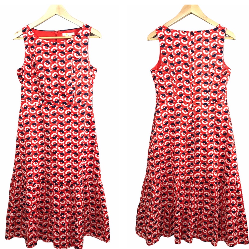 Boden Thea Midi Day Dress Floral Sleeveless Lined